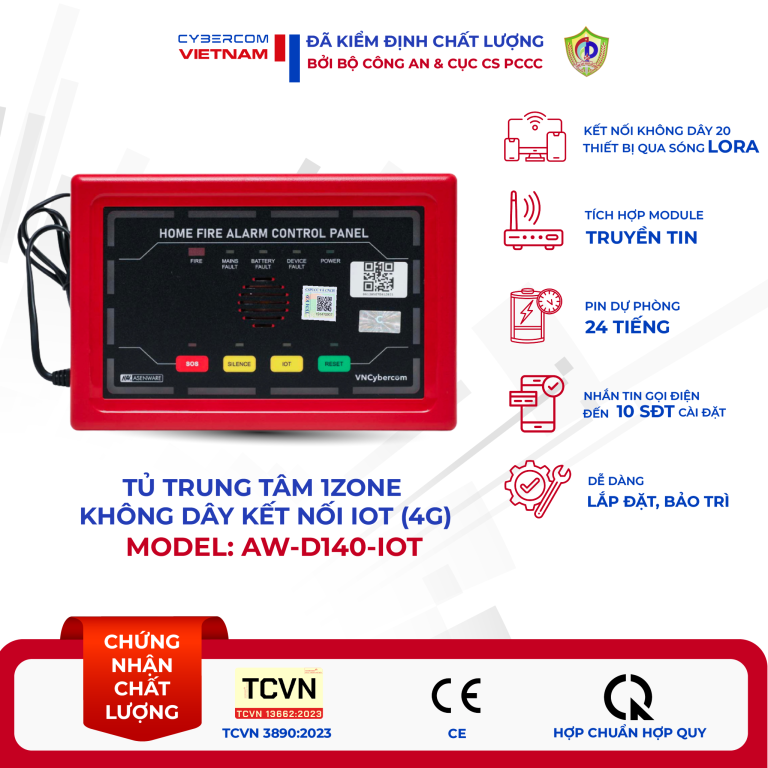 Tủ trung tâm báo cháy Asenware 4 Zone AW-CFP2166-4