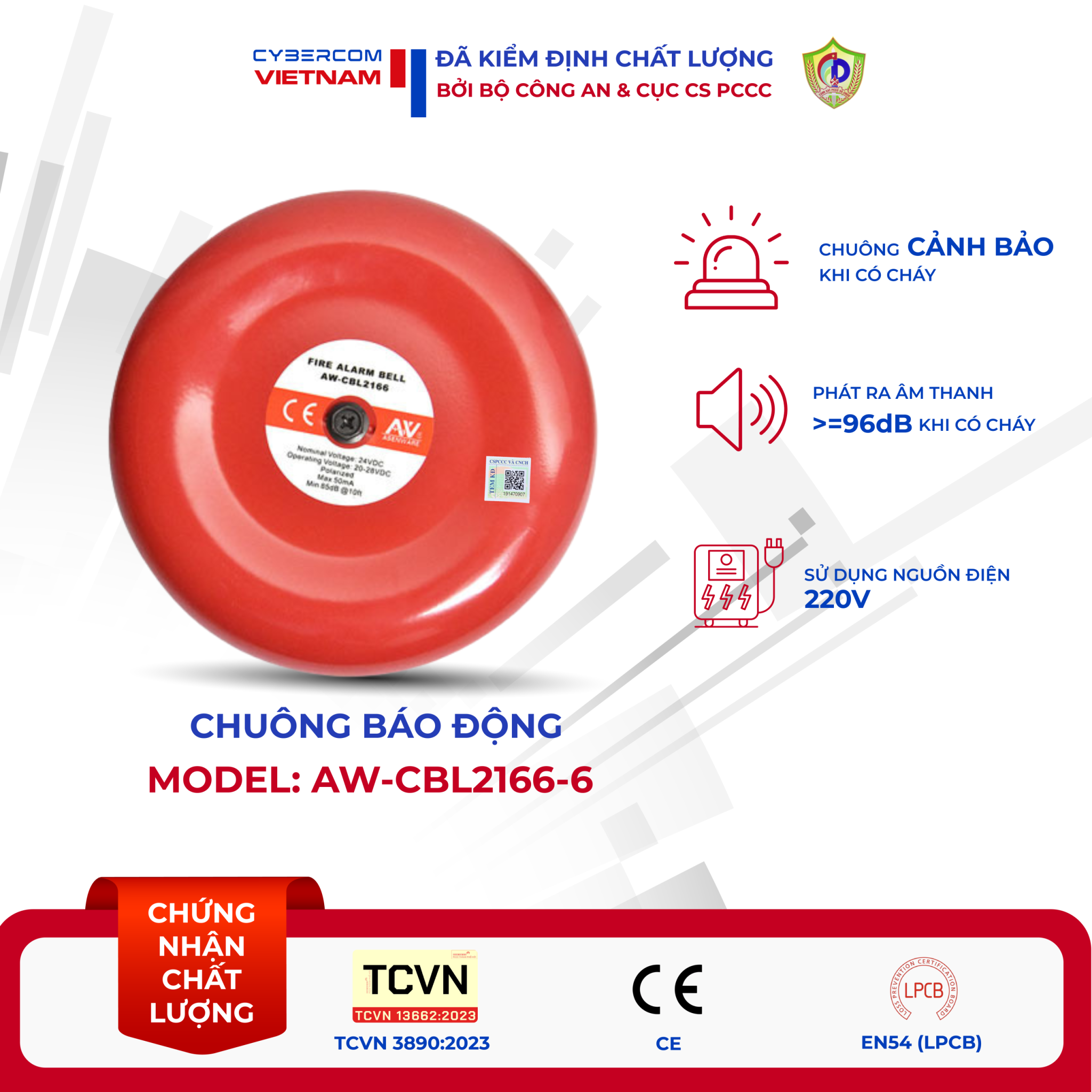 Chuông báo cháy AW-CBL2166-6